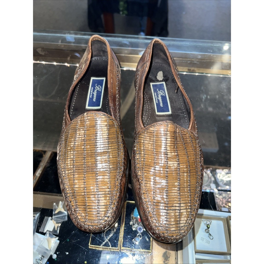 Bragano Cole Haan Men's Brown Woven Leather Loafers Italy 9.5M - Picture 2 of 8